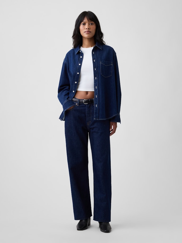Low Slung Relaxed Straight Jeans: $47.99