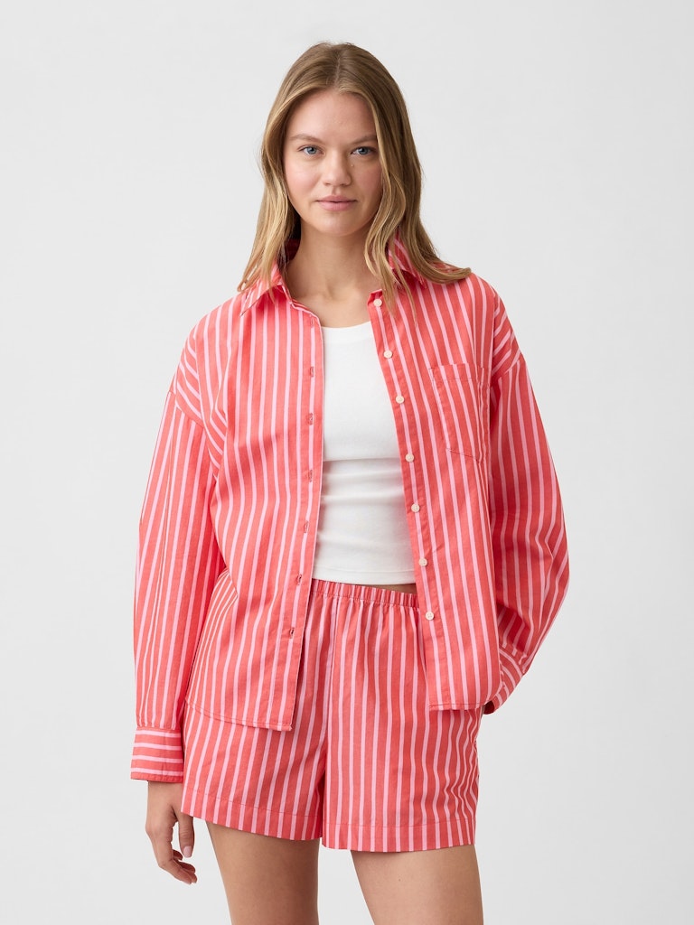 Oversized Poplin Shirt: $29.99