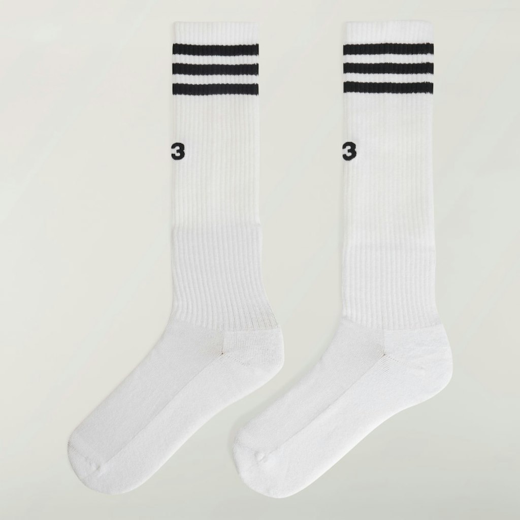 Y-3 Stripes High Socks: $40 Y-3 Stripes High Socks: $40