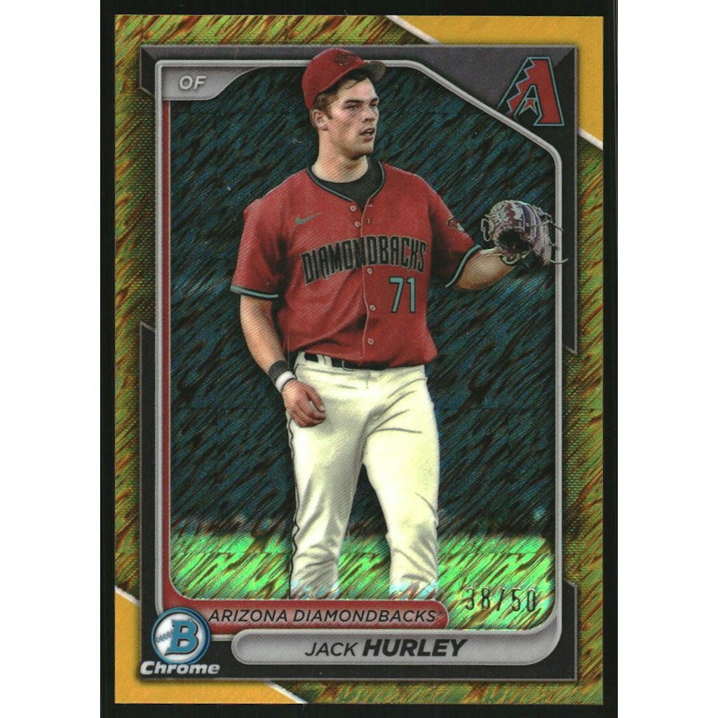 2024 Bowman Chrome Prospect Jack Hurley Gold Shimmer Refractor #BCP104: $10.80 2024 Bowman Chrome Prospect Jack Hurley Gold Shimmer Refractor #BCP104: $10.80
