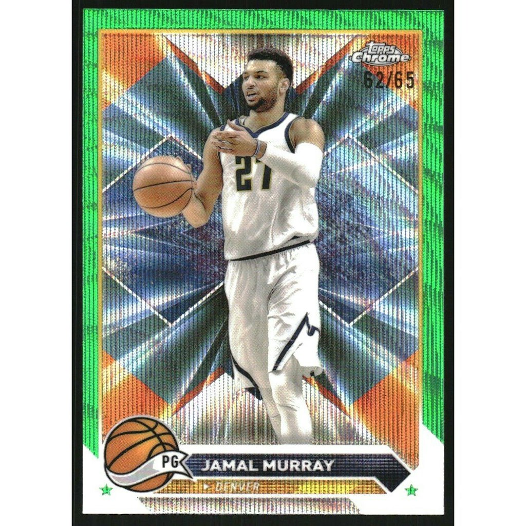2023-24 Topps Chrome Green Wave Refractor Jamal Murray Card #128: $13.50 2023-24 Topps Chrome Green Wave Refractor Jamal Murray Card #128: $13.50