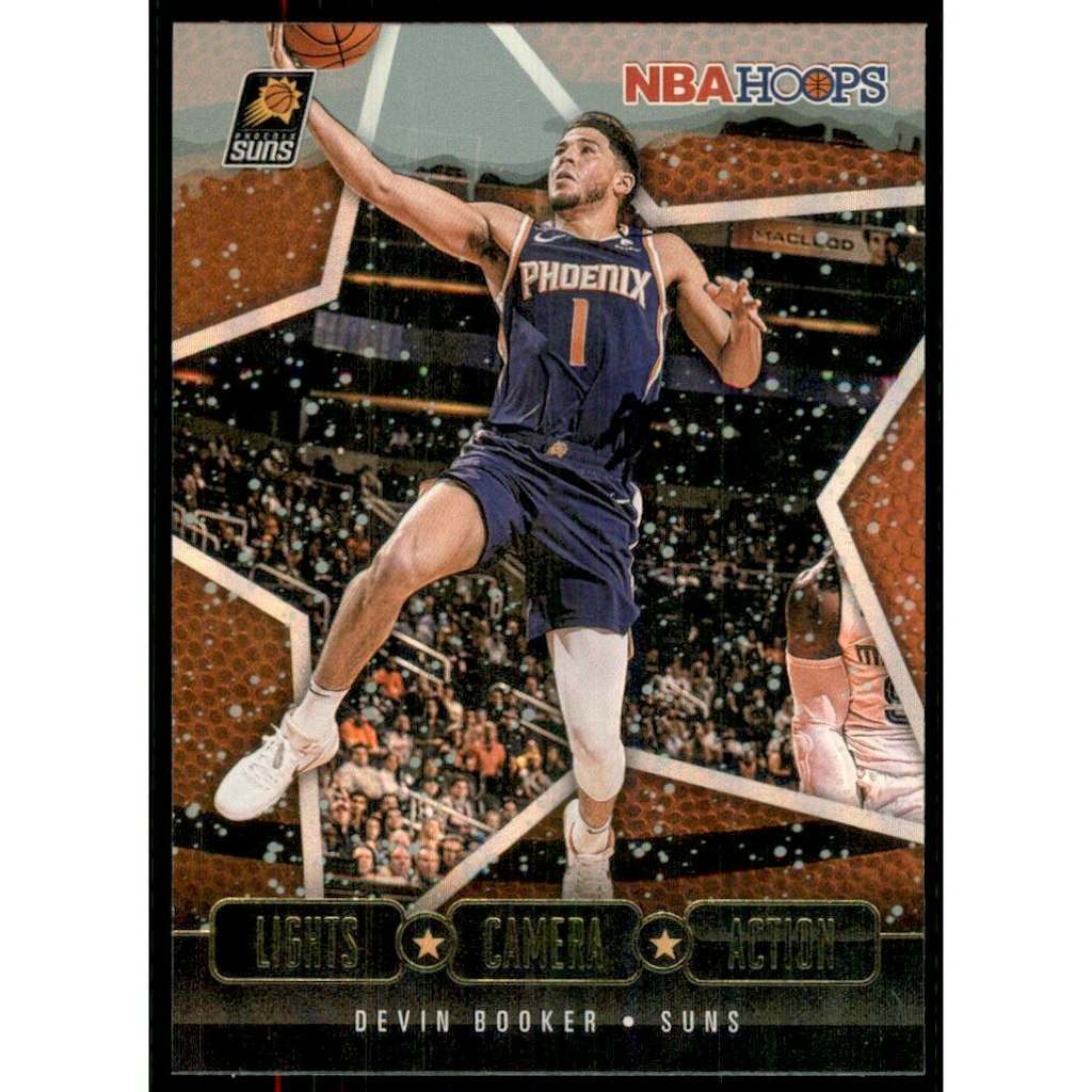 2020-21 Hoops Lights Camera Action Devin Booker Winter Holo Trading Card: $13.50 2020-21 Hoops Lights Camera Action Devin Booker Winter Holo Trading Card: $13.50