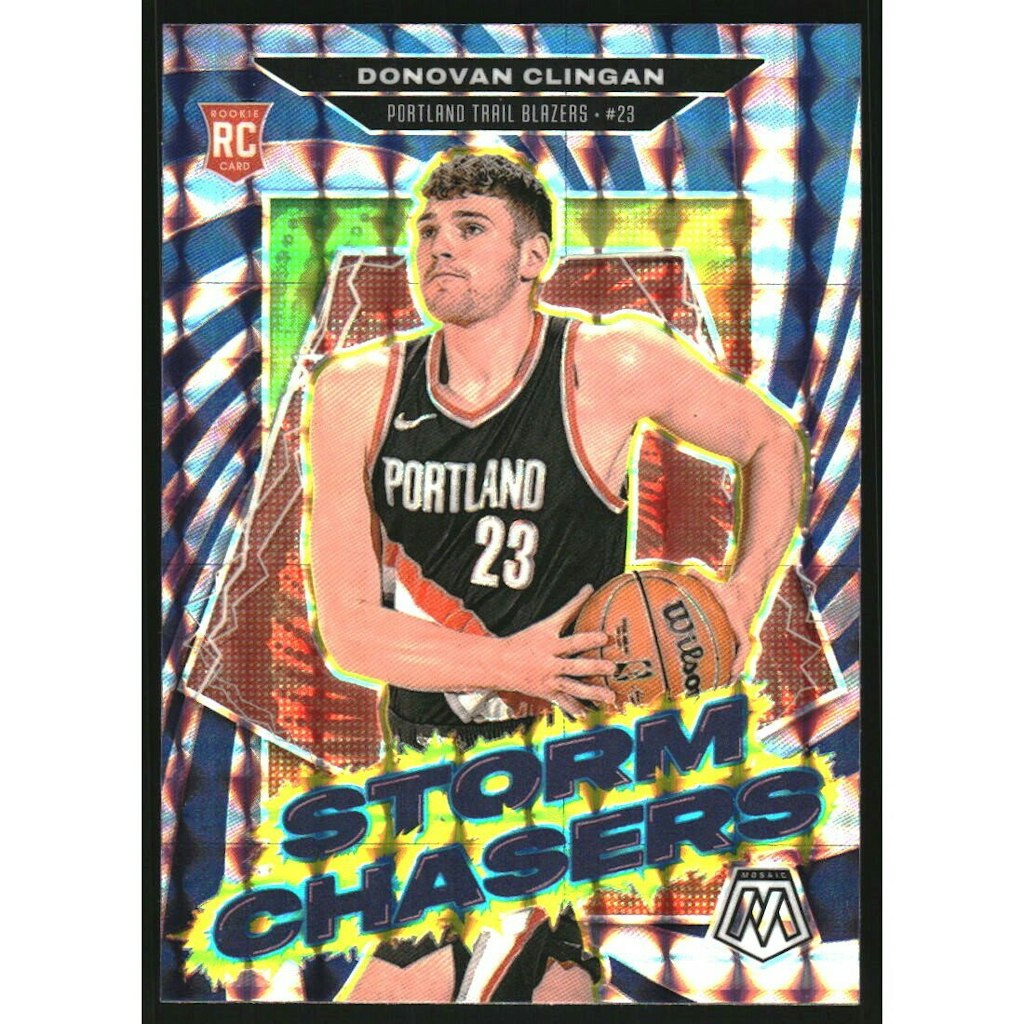 2024-25 Panini Mosaic Storm Chasers Donovan Clingan Trading Card: $10.80 2024-25 Panini Mosaic Storm Chasers Donovan Clingan Trading Card: $10.80