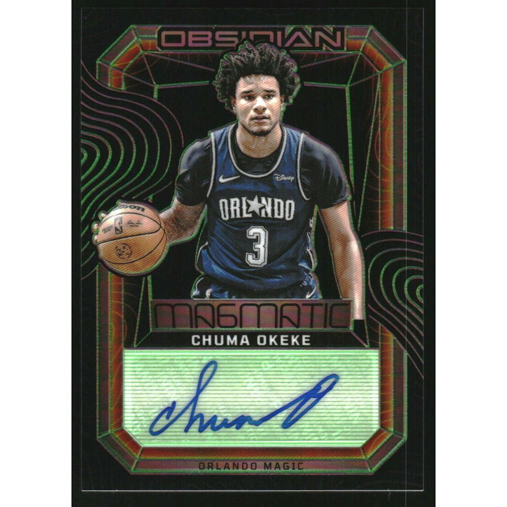2023-24 Panini Obsidian Magmatic Signatures Electric Etch Green Chuma Okeke Card: $22.50 2023-24 Panini Obsidian Magmatic Signatures Electric Etch Green Chuma Okeke Card: $22.50