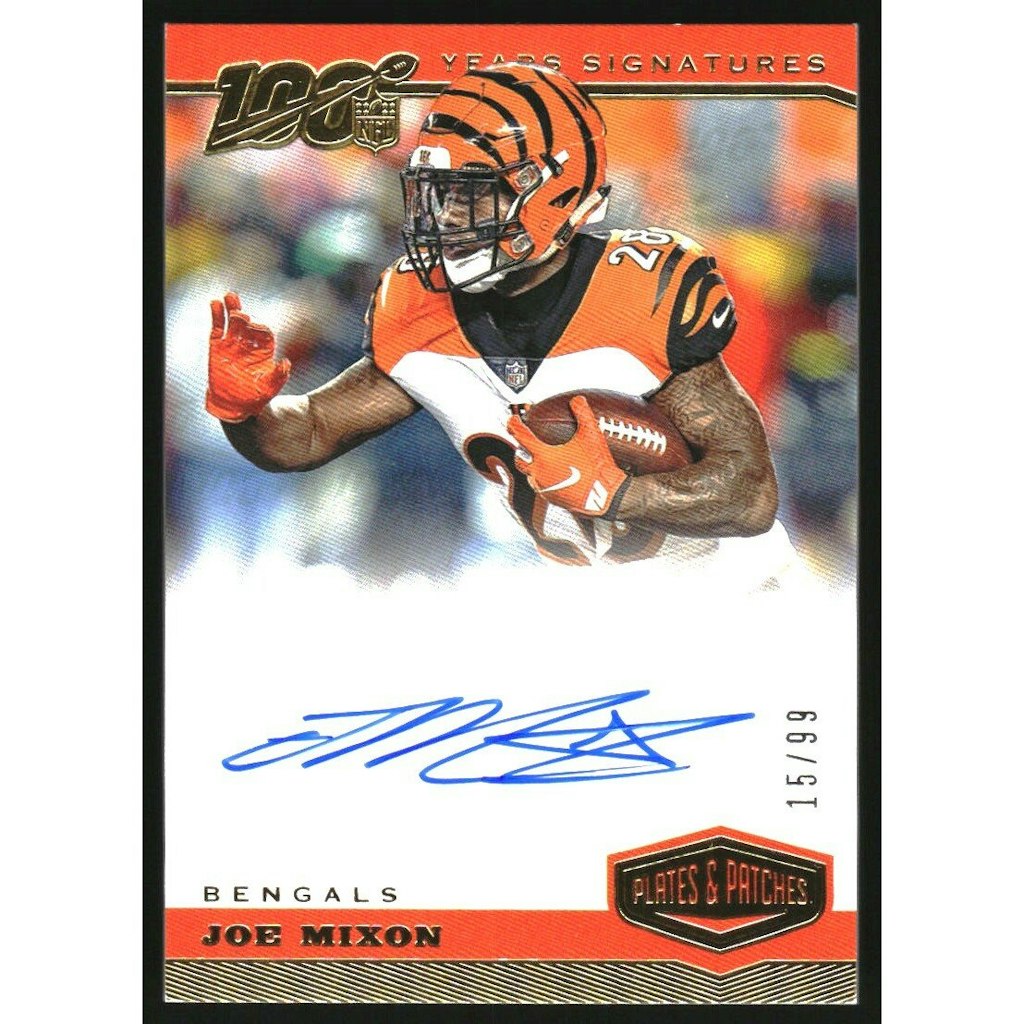 2019 Panini Plates and Patches 100 Years Signatures Joe Mixon Trading Card: $20 2019 Panini Plates and Patches 100 Years Signatures Joe Mixon Trading Card: $20