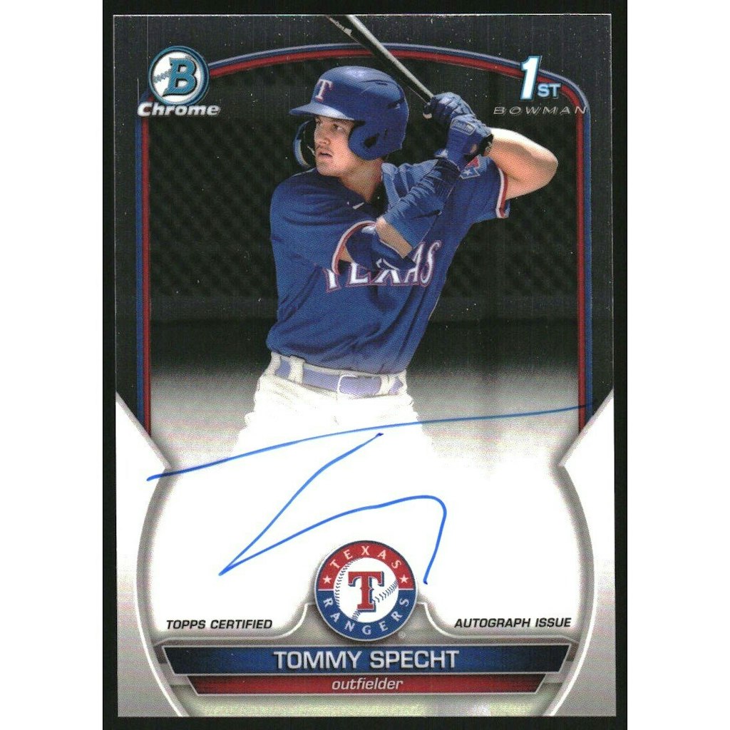 2023 Bowman Chrome Prospect Autographs Tommy Specht Card: $10.80 2023 Bowman Chrome Prospect Autographs Tommy Specht Card: $10.80