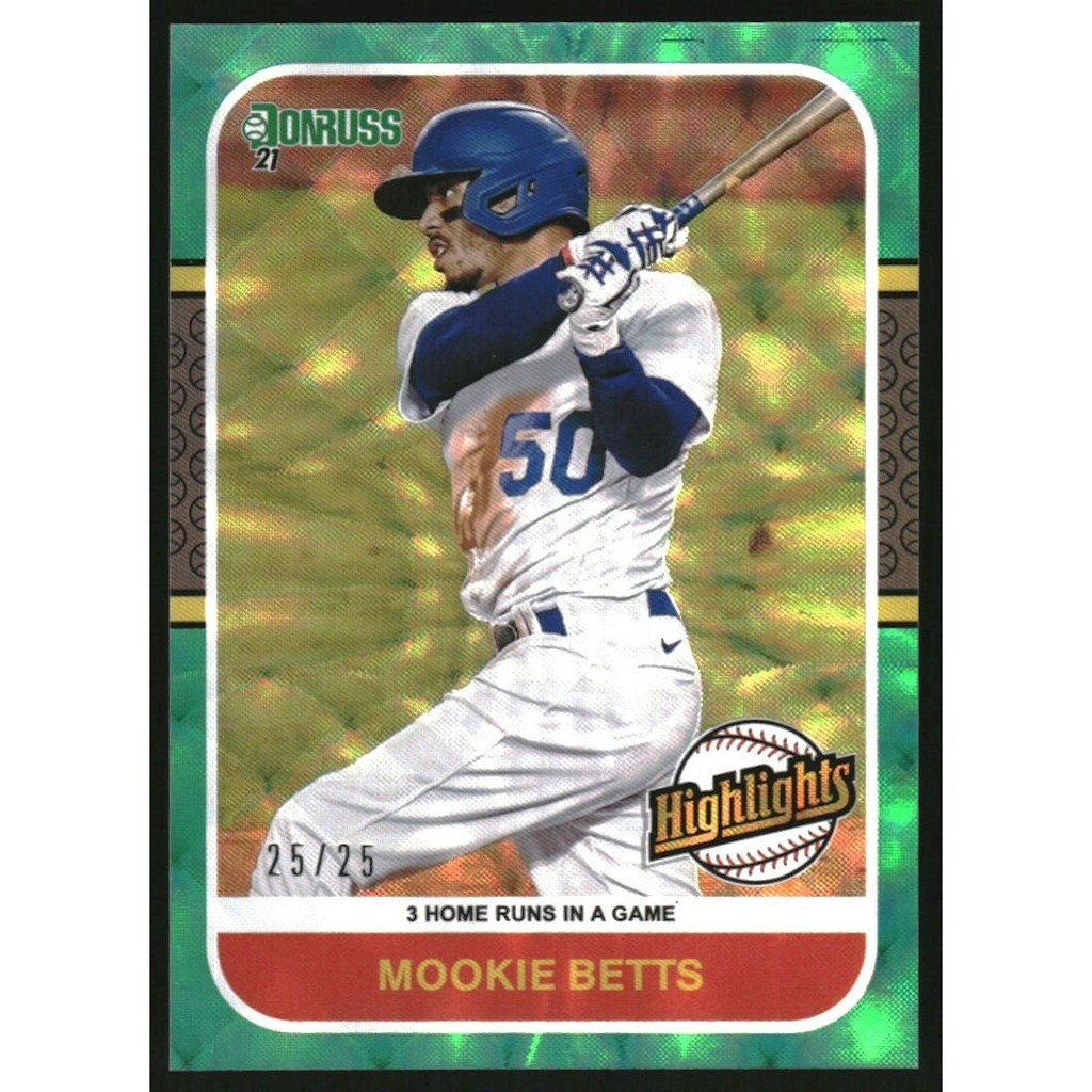 2021 Donruss Highlights Mookie Betts Green Card: $15 2021 Donruss Highlights Mookie Betts Green Card: $15