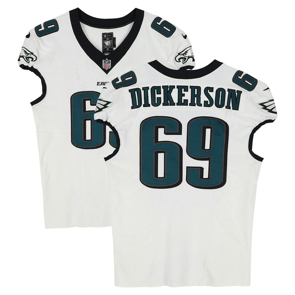 Landon Dickerson Philadelphia Eagles Game-Used Jersey: $2,499.99 Landon Dickerson Philadelphia Eagles Game-Used Jersey: $2,499.99