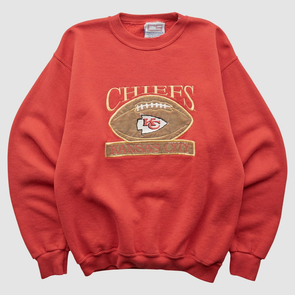 Kansas City Chiefs Vintage 90s Youth XL Pullover Sweatshirt: $79.99 Kansas City Chiefs Vintage 90s Youth XL Pullover Sweatshirt: $79.99