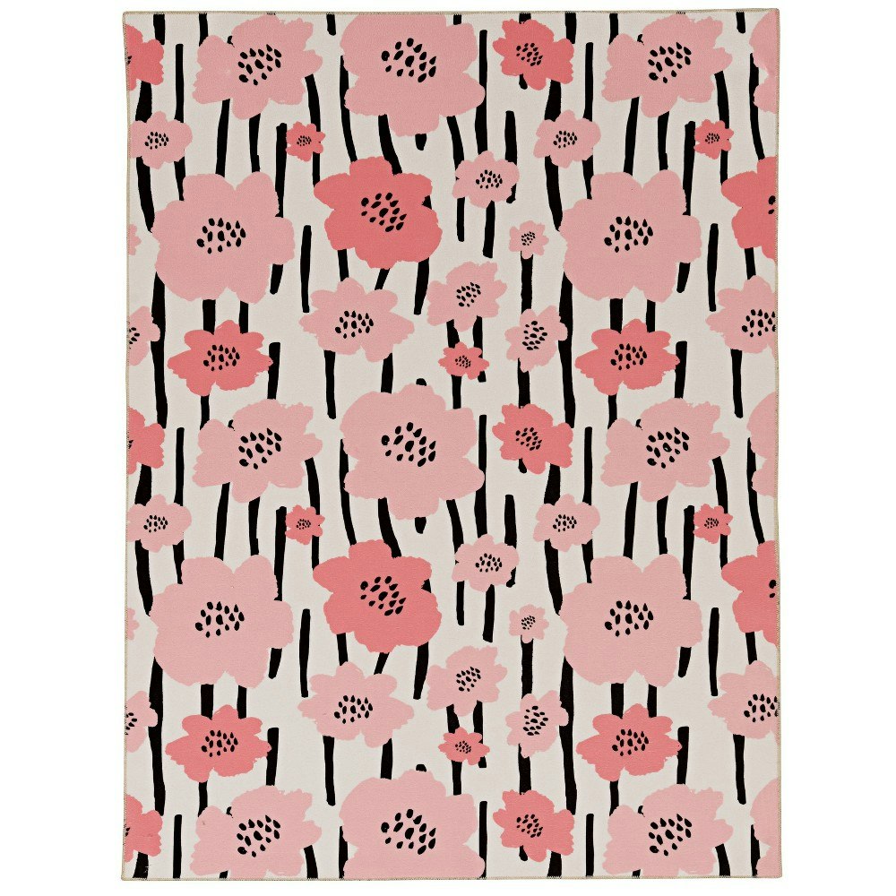 Linon 5'x7' Washable Floral Area Rug: $103.99