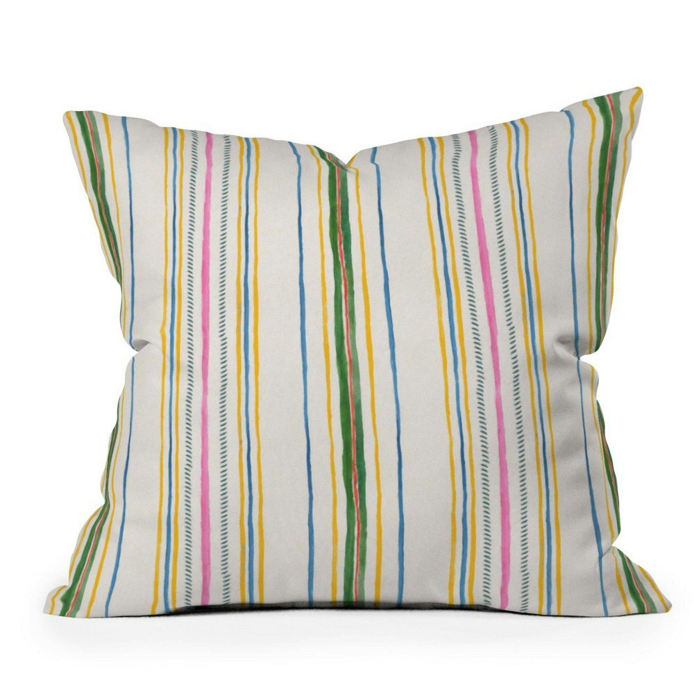 Rachelle Roberts 16x16-Inch Striped Square Throw Pillow: $44.99