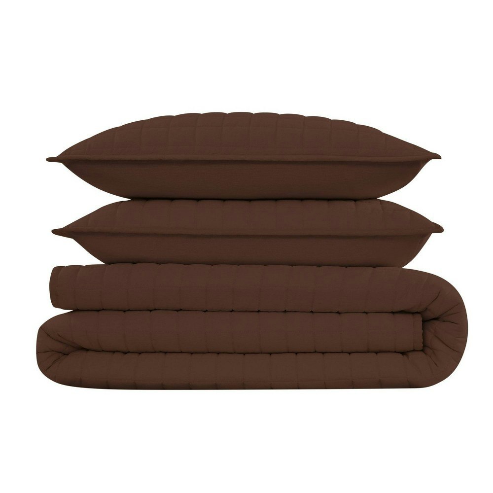 Brooklyn Loom 3-Piece Full/Queen Flax Linen Quilt Set: $188.99