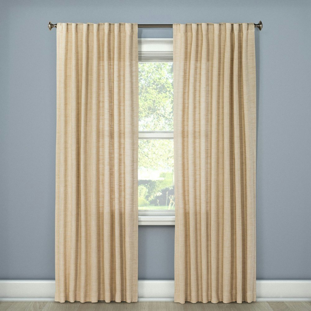 Threshold 54"x95" Light Filtering Textured Weave Window Curtain Panel: $30 Threshold 54"x95" Light Filtering Textured Weave Window Curtain Panel: $30