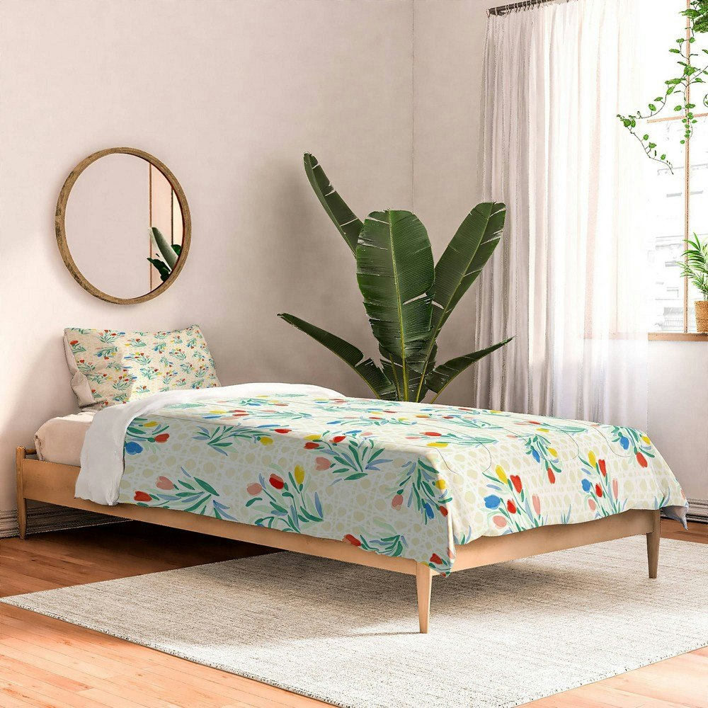 Deny Designs Jacqueline Maldonado Tulips and Lattice Comforter and Pillow Sham Set: $239.99