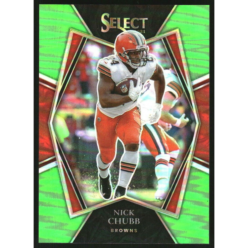 2021 Panini Select Prizm Neon Green Nick Chubb Trading Card: $27 2021 Panini Select Prizm Neon Green Nick Chubb Trading Card: $27