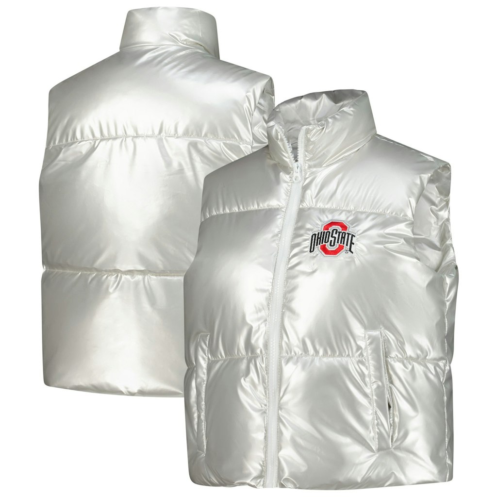 ZooZatz Ohio State Buckeyes Women's Metallic Cropped Full-Zip Puffer Vest: $79.99 ZooZatz Ohio State Buckeyes Women's Metallic Cropped Full-Zip Puffer Vest: $79.99