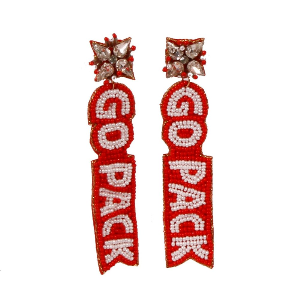 NC State Wolfpack Beaded Earrings: $44 NC State Wolfpack Beaded Earrings: $44