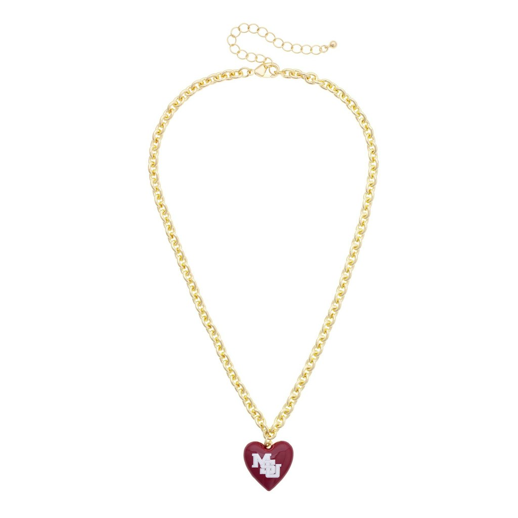 Mississippi State Bulldogs Heart Necklace: $34 Mississippi State Bulldogs Heart Necklace: $34