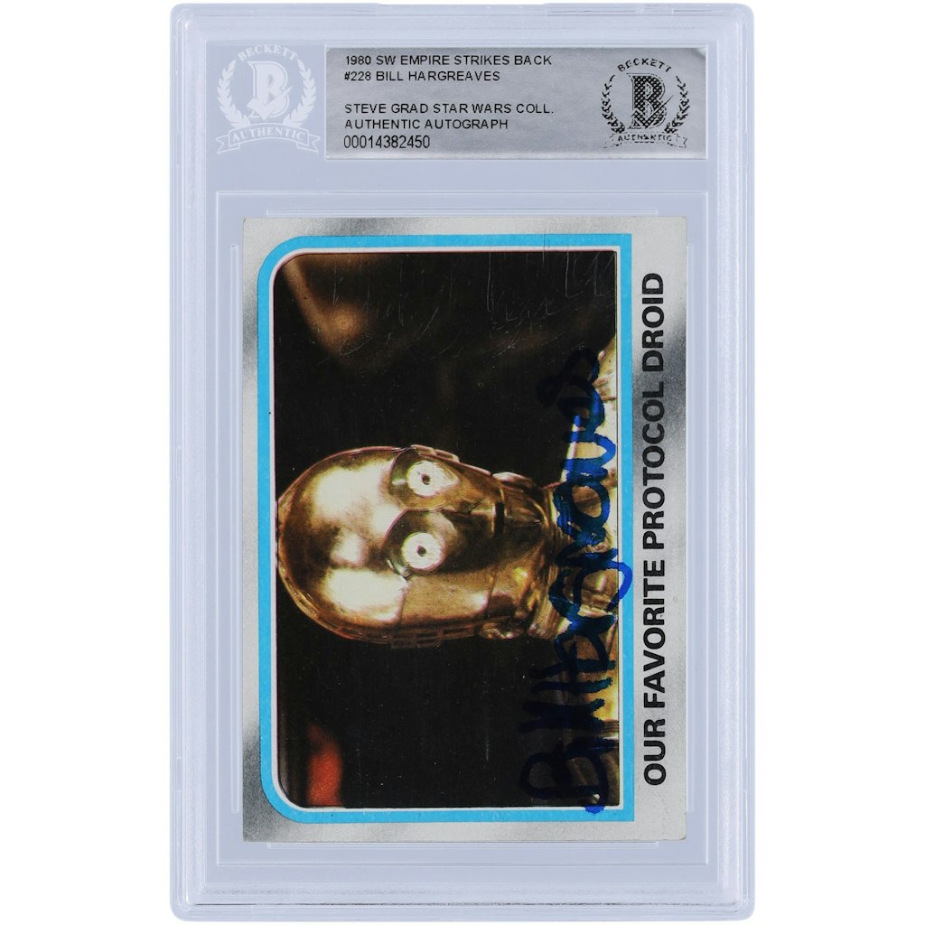 Bill Hargreaves Autographed 1980 Topps The Empire Strikes Back #228 BAS Authenticated Card: $129.99 Bill Hargreaves Autographed 1980 Topps The Empire Strikes Back #228 BAS Authenticated Card: $129.99