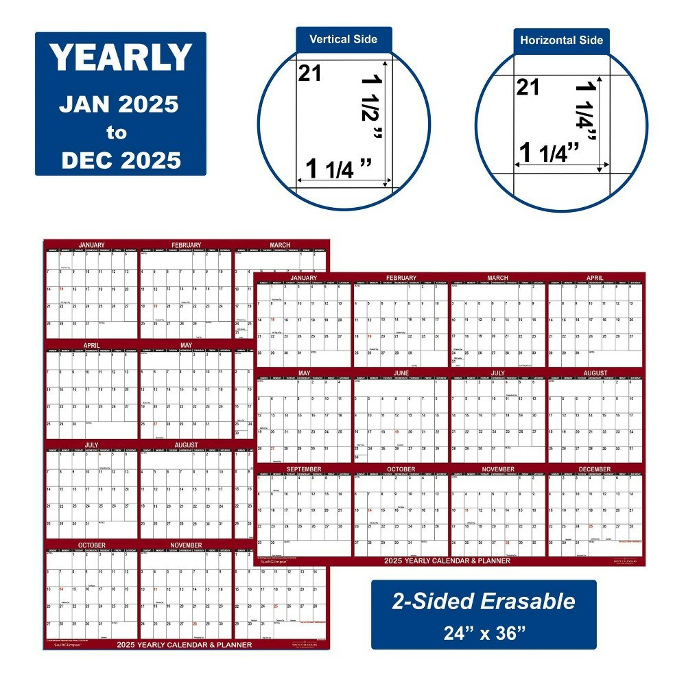 SwiftGlimpse 24"x36" 2025 Wall Calendar: $16.99 SwiftGlimpse 24"x36" 2025 Wall Calendar: $16.99