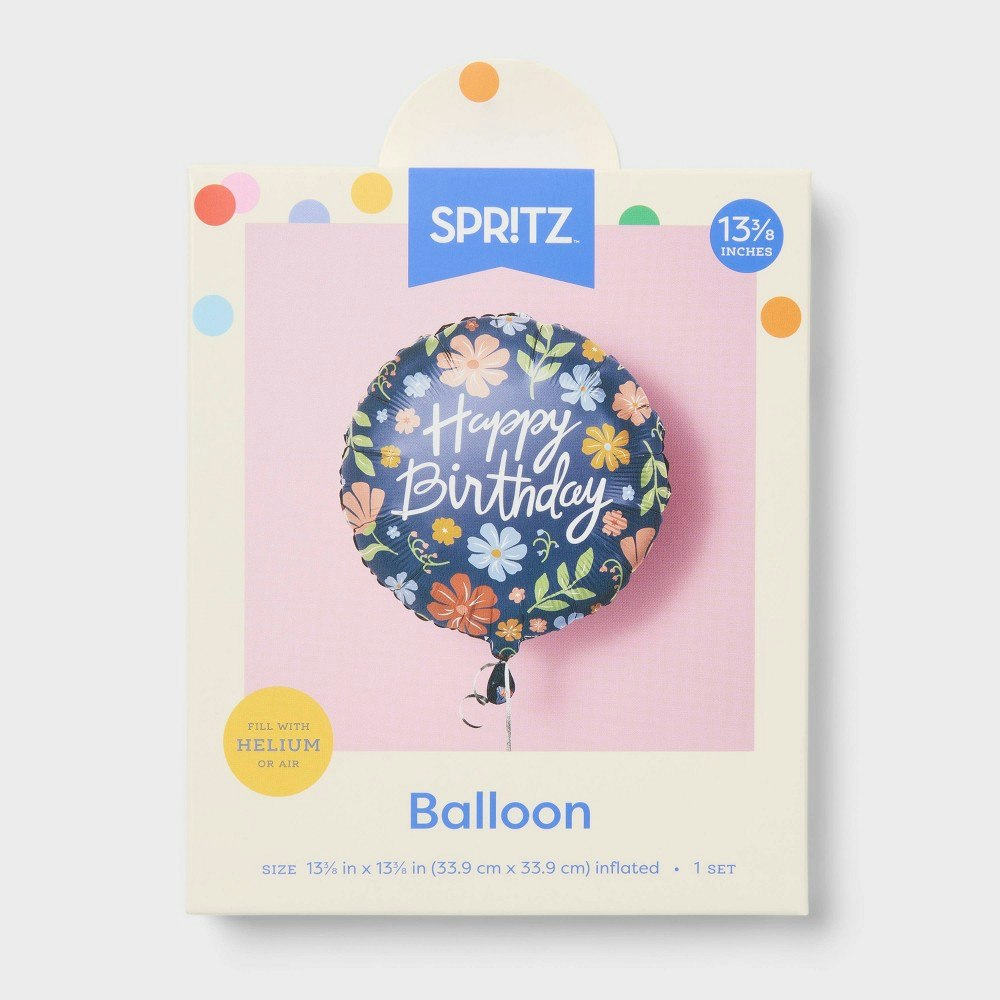 Spritz Floral Happy Birthday Round Foil Balloon: $3 Spritz Floral Happy Birthday Round Foil Balloon: $3