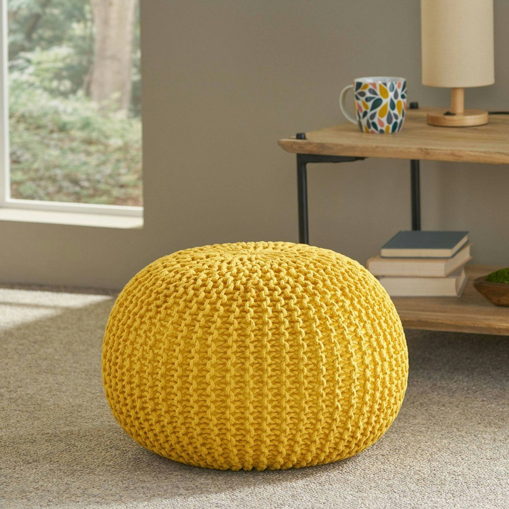 Christopher Knight Home Nahunta Knitted Cotton Round Pouf: $80.99 Christopher Knight Home Nahunta Knitted Cotton Round Pouf: $80.99