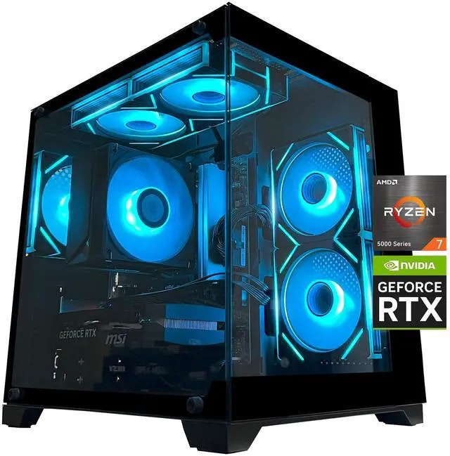 Yawyore Ryzen 7 5700X Gaming PC w/ NVIDIA Geforce RTX 5060 8GB GPU: $1,048