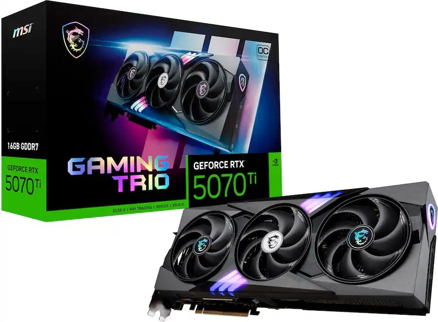 MSI GeForce RTX 5070 Ti 16G Gaming Trio OC 16GB Graphics Card: $1,050