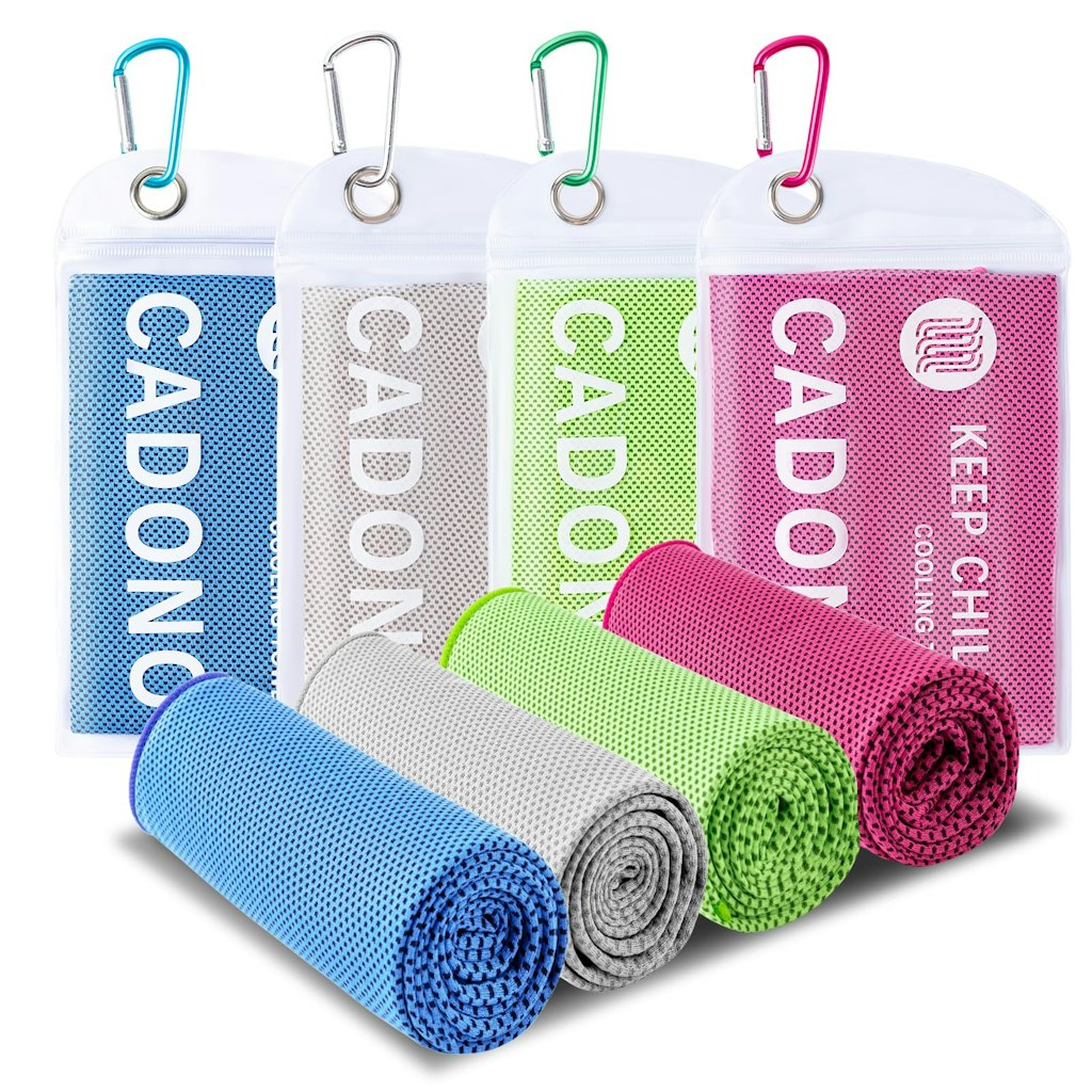 Cadono 40" x 12" Cooling Towel 4-Pack: $7.19