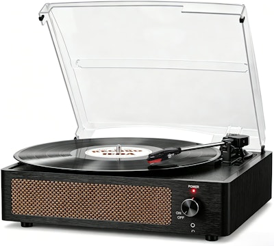 Vintage Belt-Driven 3-Speed Turntable w/ Speakers for $28 + free shipping w/ Prime