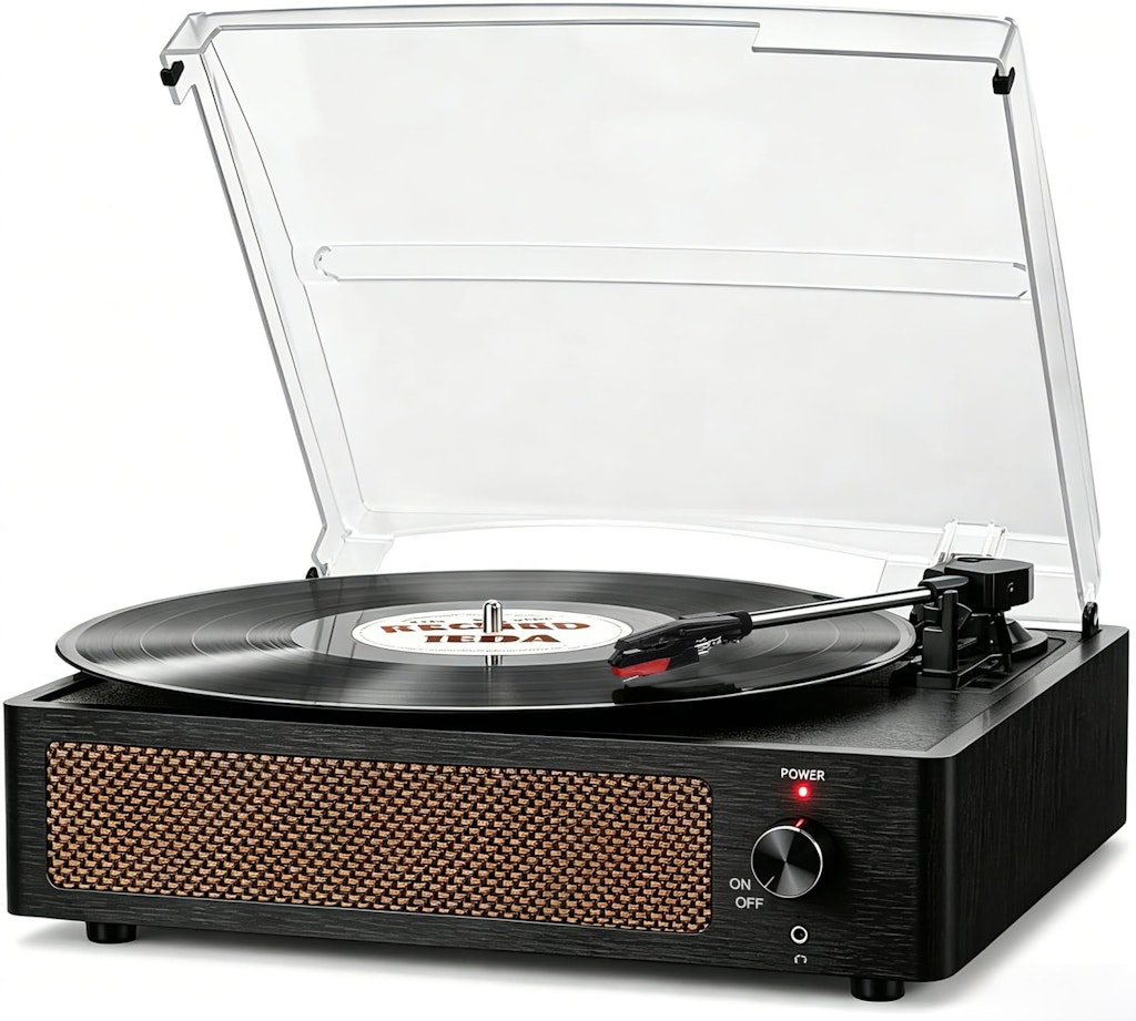 Vintage Belt-Driven 3-Speed Turntable w/ Speakers: $28.49 Vintage Belt-Driven 3-Speed Turntable w/ Speakers: $28.49