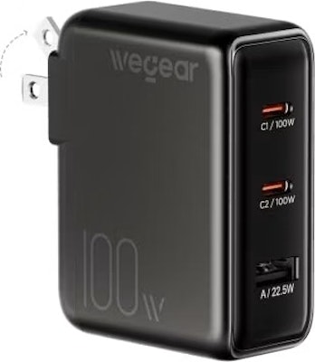 Wegear 100W GaN 3-Port USB-C Foldable Wall Charger for $20 w/ Prime + free shipping w/ Prime