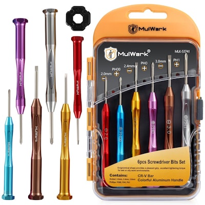 Mulwark 6-Piece Magnetic Mini Screwdriver Set for $8 + free shipping w/ Prime