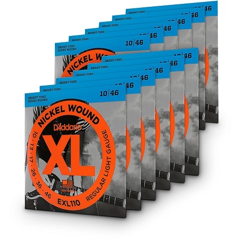 D'Addario Nickel Wound Light Electric Guitar Strings 12-Pack: $50 D'Addario Nickel Wound Light Electric Guitar Strings 12-Pack: $50