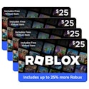 Four Roblox $25 Gift Cards w/ Exclusive Virtual Item for $90 + email delivery