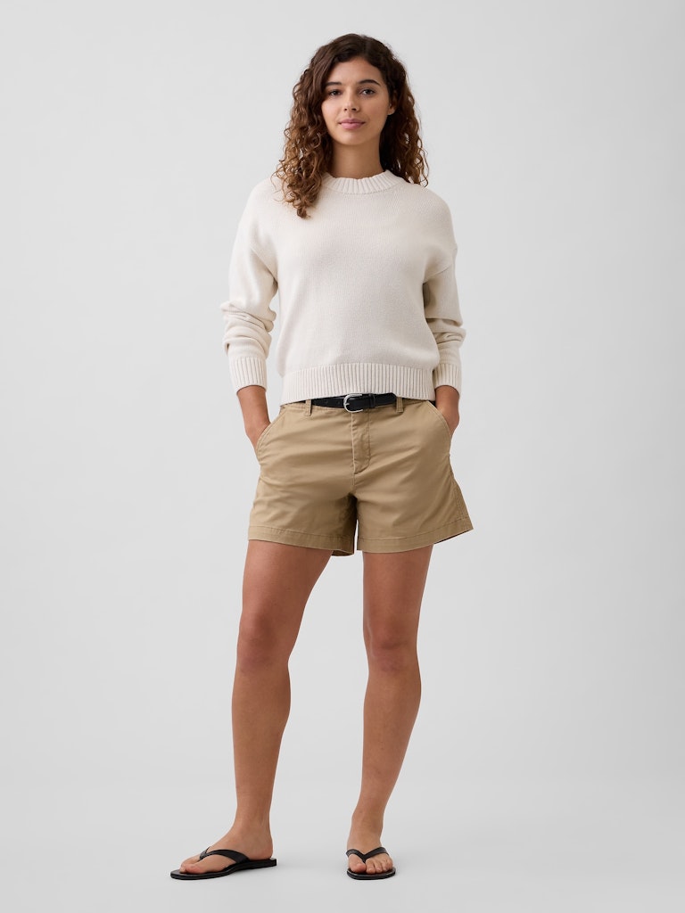 5-Inch Mid-Rise Downtown Khaki Shorts: $22.49 5-Inch Mid-Rise Downtown Khaki Shorts: $22.49