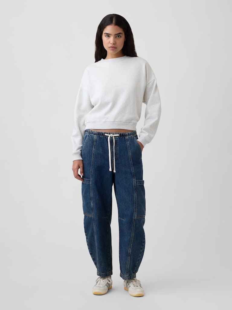 Mid Rise SuperSoft Pull-On Barrel Jeans: $53.99 Mid Rise SuperSoft Pull-On Barrel Jeans: $53.99