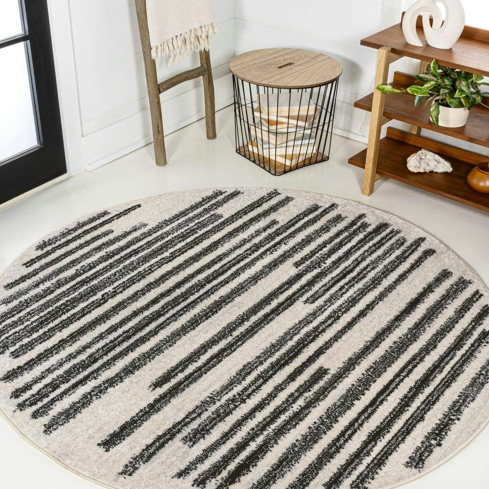Khalil Modern Berber Stripe 4-Foot Round Area Rug: $45.79 Khalil Modern Berber Stripe 4-Foot Round Area Rug: $45.79