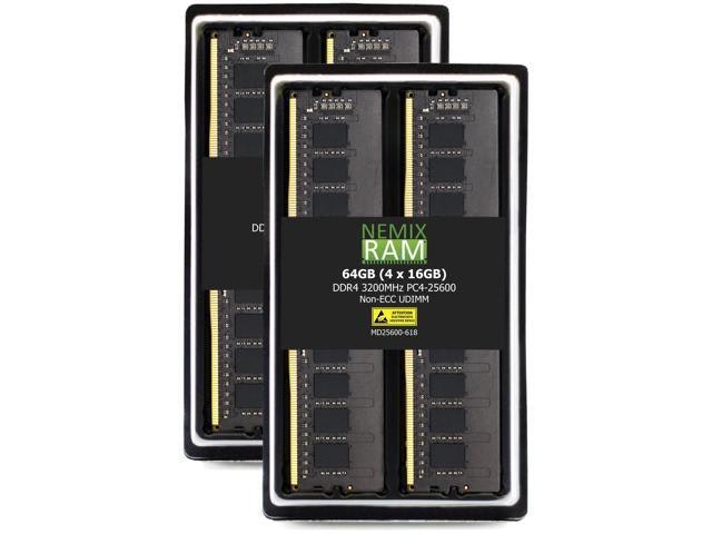 Nemix Ram 64GB DDR4 3200MHz UDIMM Desktop Memory 4-Pack: $499.49 Nemix Ram 64GB DDR4 3200MHz UDIMM Desktop Memory 4-Pack: $499.49