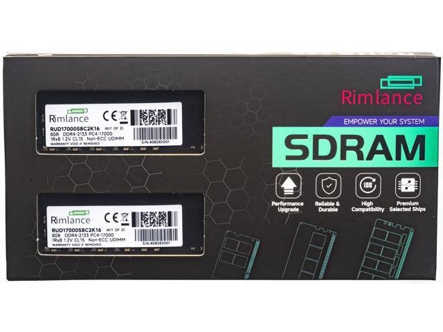 Rimlance 16GB (2x8GB) DDR4 2133MHz Desktop Memory: $81.99