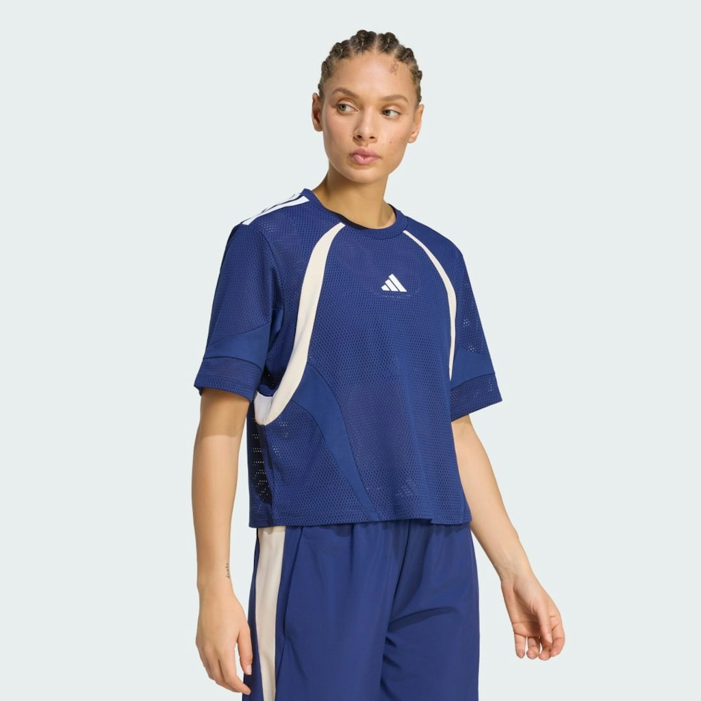 Hyperglam 3-Stripes Mesh T-Shirt: $45 Hyperglam 3-Stripes Mesh T-Shirt: $45
