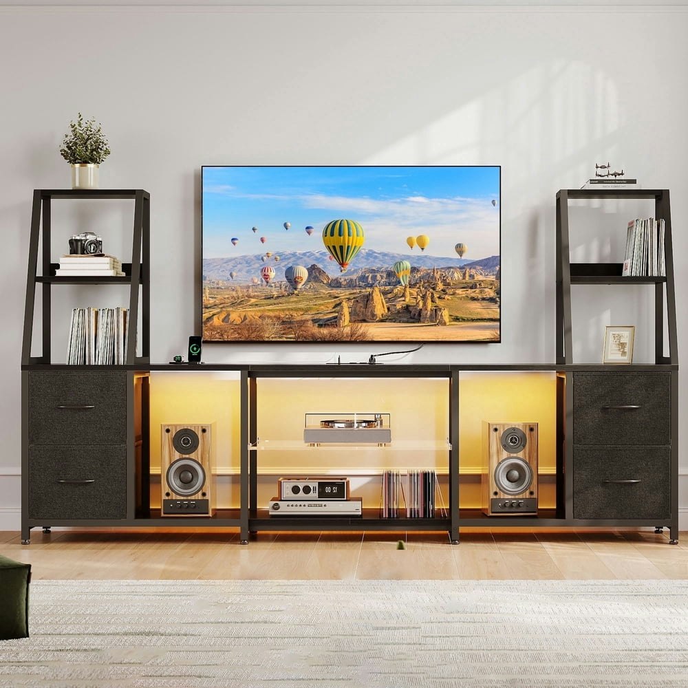 Casacomoda 87-Inch TV Stand with Power Outlets and LED Lights: $69.99 Casacomoda 87-Inch TV Stand with Power Outlets and LED Lights: $69.99