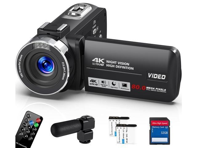 80MP 4K Camcorder with 32GB SD Card: $104.99