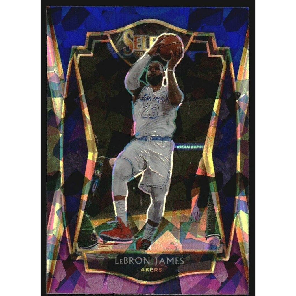 LeBron James 2020-21 Select Prizms Blue White Purple Ice Trading Card: $18 LeBron James 2020-21 Select Prizms Blue White Purple Ice Trading Card: $18