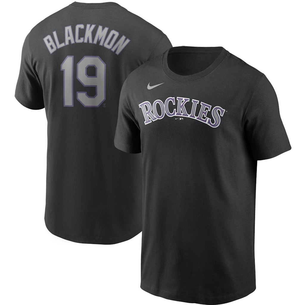 Nike Colorado Rockies Charlie Blackmon Name & Number T-Shirt: $37.49
