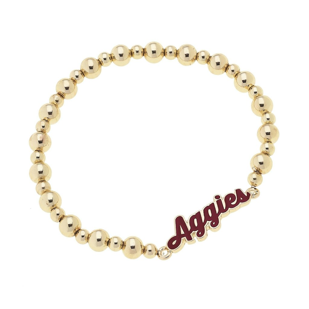 Texas A&M Aggies 18k Gold-Plated Script Stretch Bracelet: $42.99 Texas A&M Aggies 18k Gold-Plated Script Stretch Bracelet: $42.99