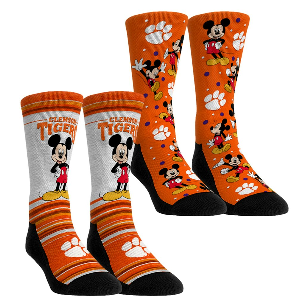 Rock Em Socks Clemson Tigers Mickey Mouse Crew Socks 2-Pack: $39.99
