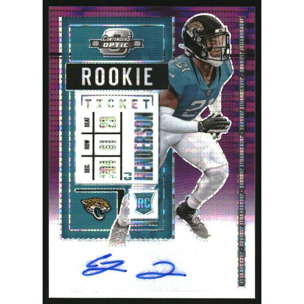 2020 Panini Contenders Optic C.J. Henderson Purple Pulsar Autograph Card #144: $54 2020 Panini Contenders Optic C.J. Henderson Purple Pulsar Autograph Card #144: $54