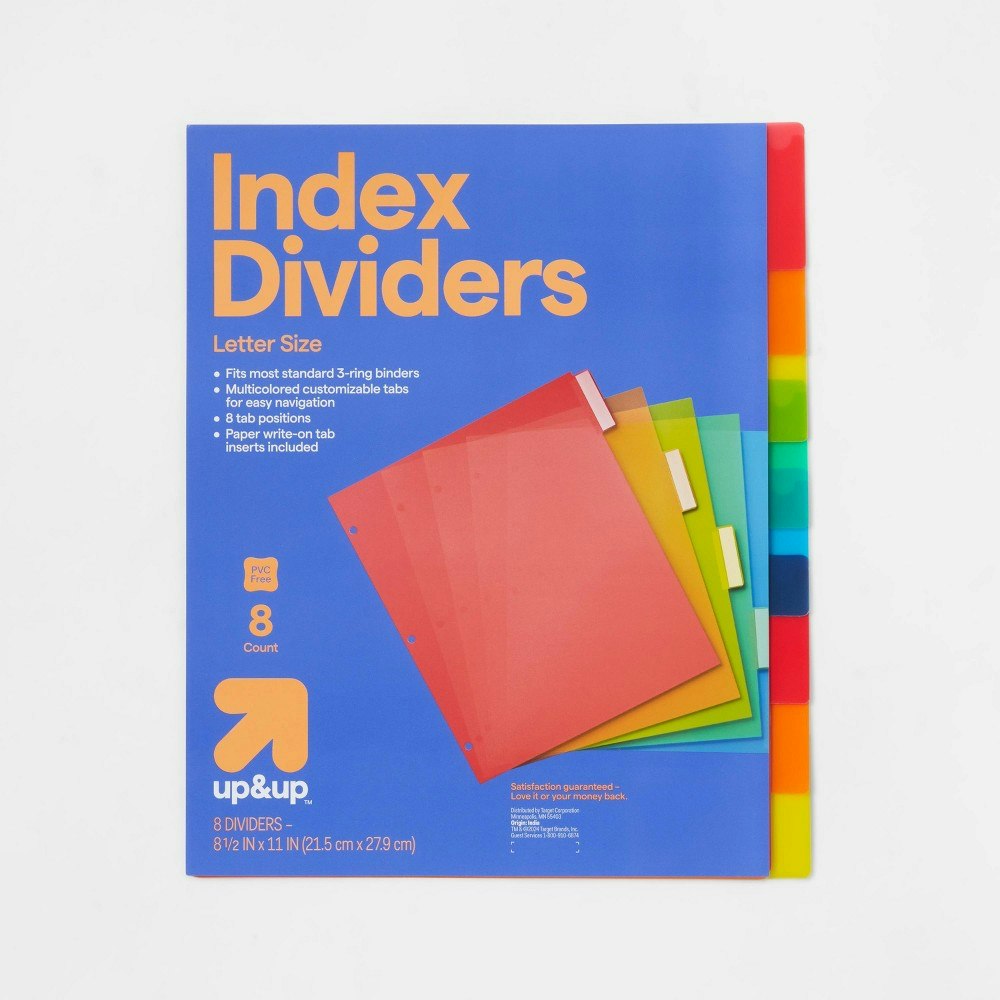 Up&up Plastic Letter Index Dividers 8-Pack: $1.99 Up&up Plastic Letter Index Dividers 8-Pack: $1.99