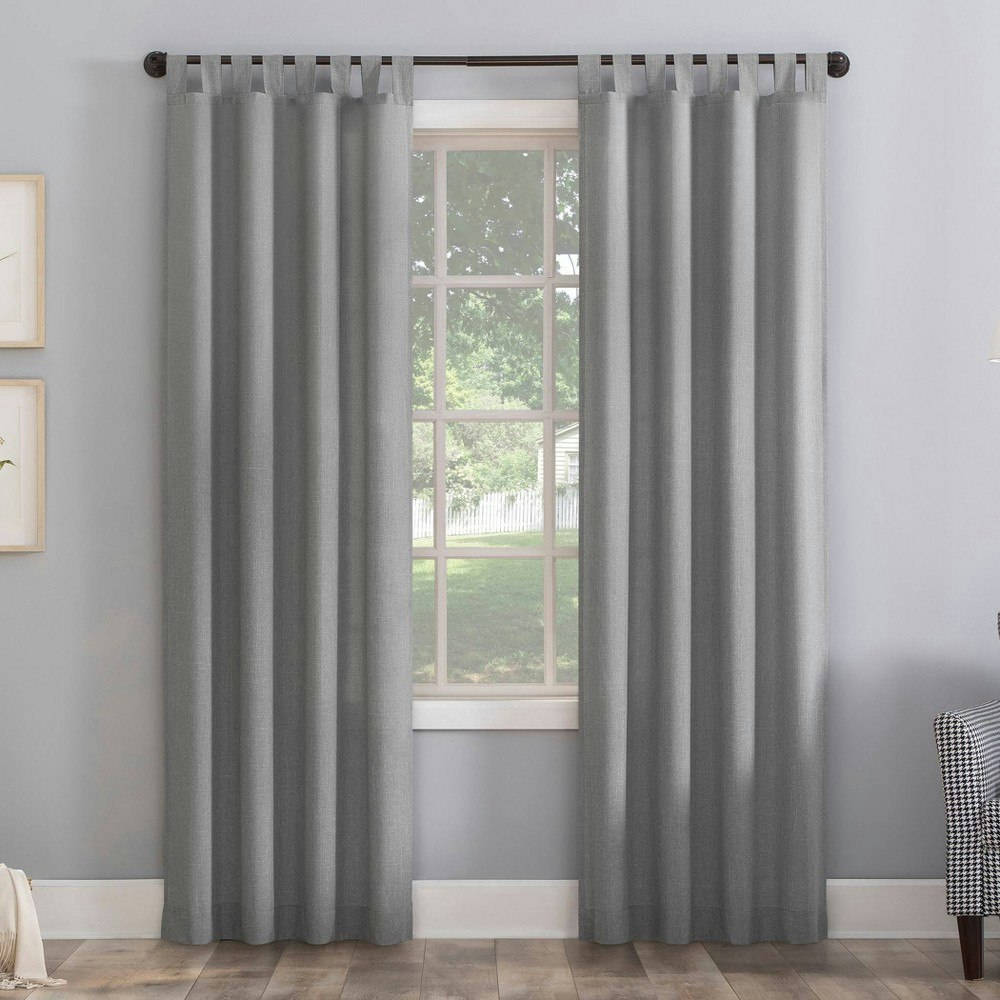 No. 918 40"x63" Light Filtering Semi-Sheer Tab Top Curtain Panel: $8.59